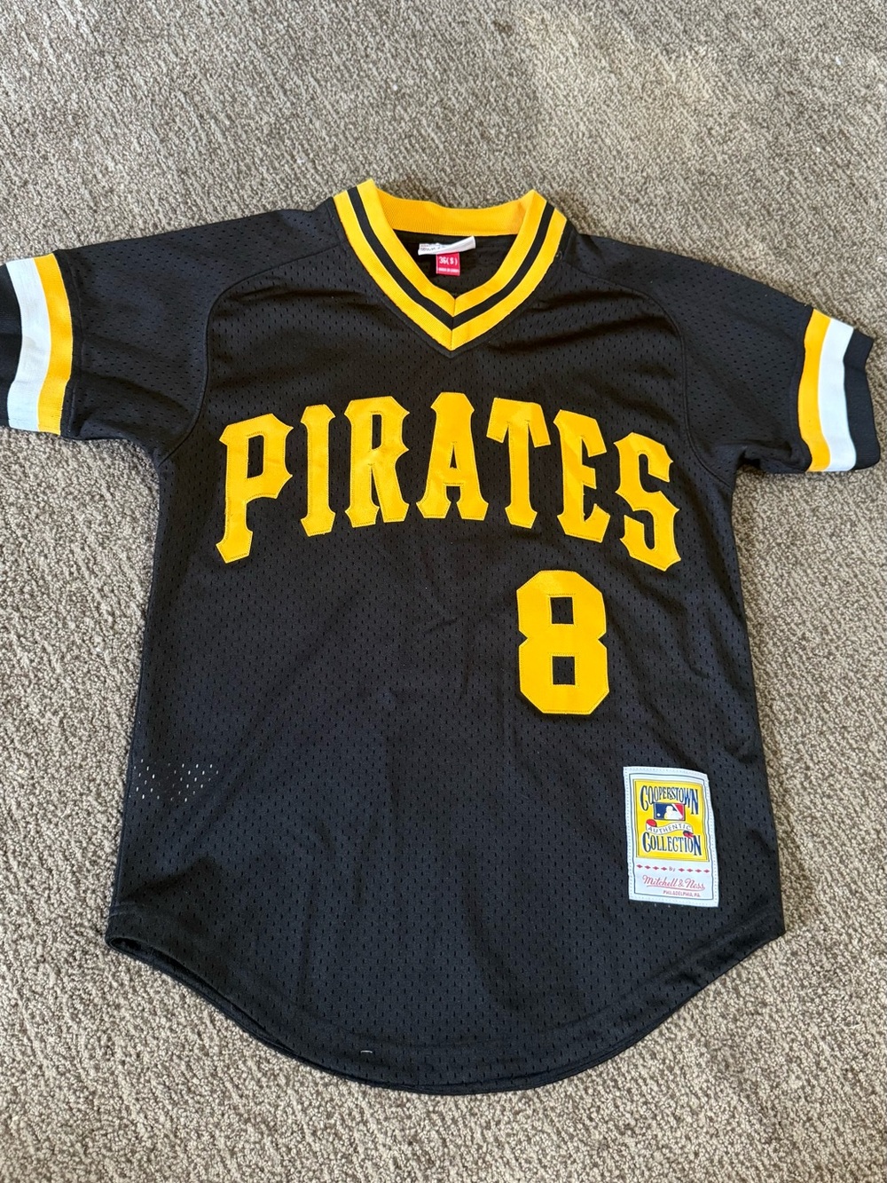 Willi Stargell Pittsburg Pirates #8 Black & Yellow Mesh Baseball Jersey